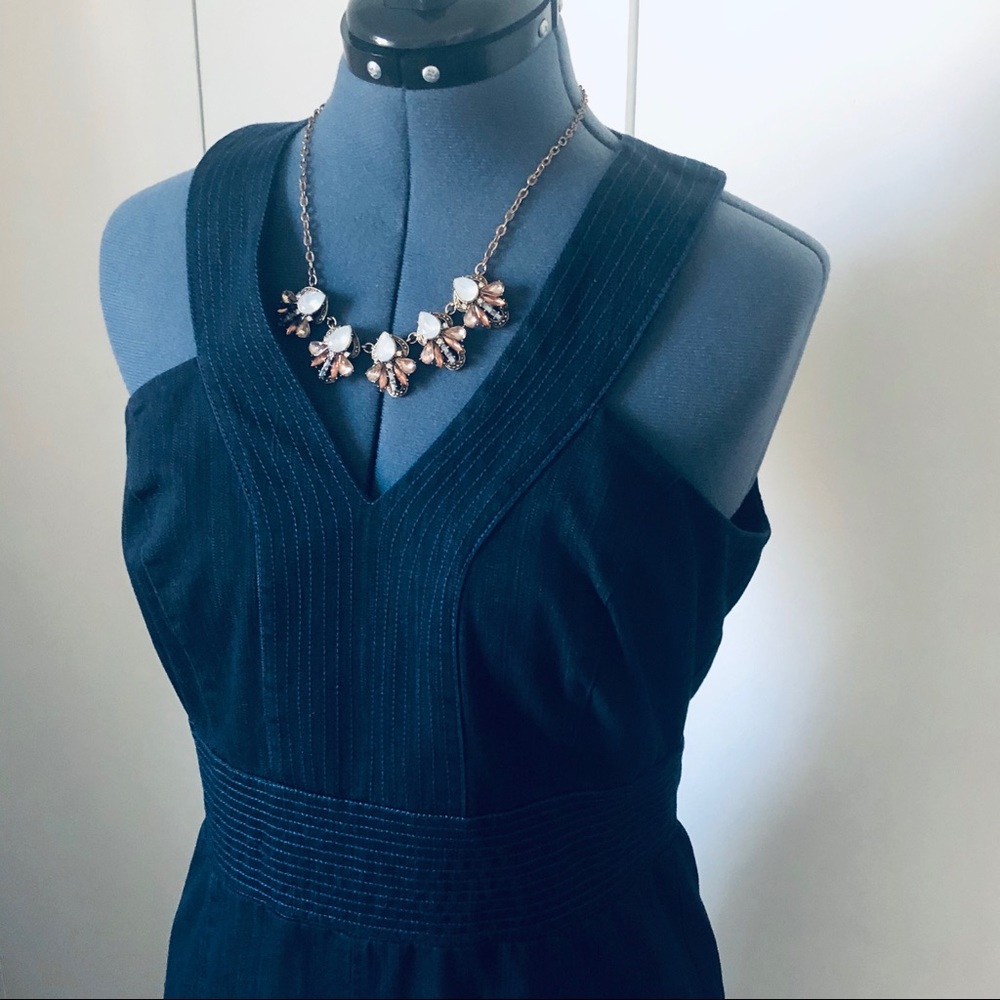 Denim stretch sheath dress